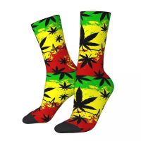 【hot】卍❧﹊  Cannabis Marijuana Weed Rasta Jamaican Men Socks Cycling Stockings