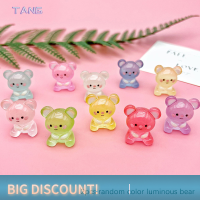 ?【Lowest price】TANG 2pcs น่ารักการ์ตูนส่องสว่างหมี Miniature Bear เรซิ่นเครื่องประดับตกแต่งรถ