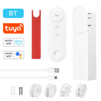 Tuya เครื่องเปิดม่านลูกกลิ้งไฟฟ้ามอเตอร์ผ้าม่านอัจฉริยะระบบ WiFi,เครื่องเปิดอัตโนมัติไม่มีสายไฟรองรับการตั้งค่าเครื่องจับเวลาควบคุมรีโมทแอปการตรวจจับอุณหภูมิใช้ได้กับ Alexa Google Home