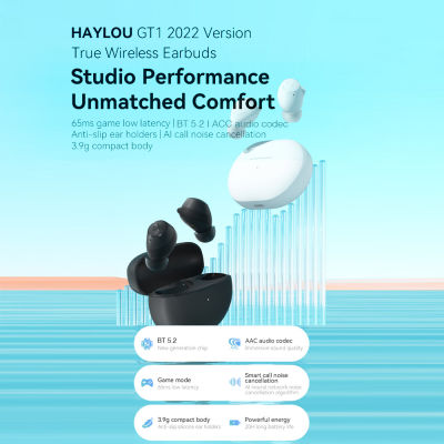 HAYLOU GT1 2022รุ่น True หูฟังไร้สาย BT5.2 AI ตัดเสียงรบกวน AAC ตัวแปลงสัญญาณเสียง3.9G ขนาดกะทัดรัดผู้ถือหูกันลื่น