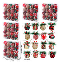 2021816pcs 6cm Christmas Wrapped Cloth Ball for Christmas Tree Ball Plaid Cloth Ball Christmas Ball Bubble Ball Hanging Home Decor