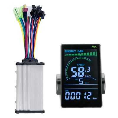 M6C Electric Bike LCD Display Meter+36V 350W Sine Wave Controller E Scooter LCD Panel Color Screen with USB for E-Bike