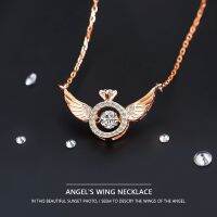 Moving Angel 39;s Wings Zirconia NecklaceAngel Necklace Collarbone Chain Beating Heart WingsZirconia Lucky Charm Jewellery Chains