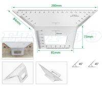 【❖New Hot❖】 liangdou1 อะลูมินัมอัลลอยวัดความหนาของงานไม้หลายฟังก์ชันมุมไม้บรรทัดวัดของสำหรับงานไม้โปรแทรคเตอร์วัดมุม
