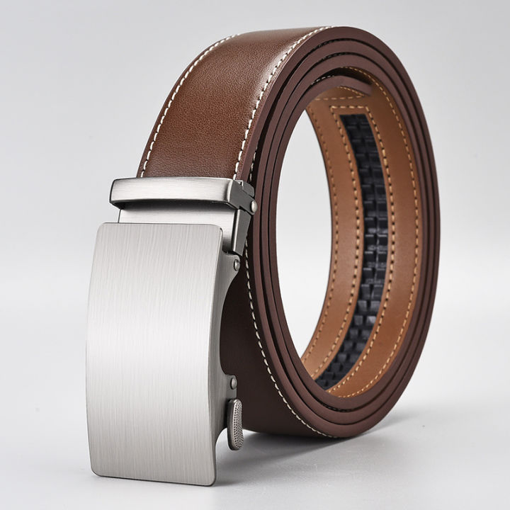 Men Belt Genuine 130 Cm Leather Automatic Buckle