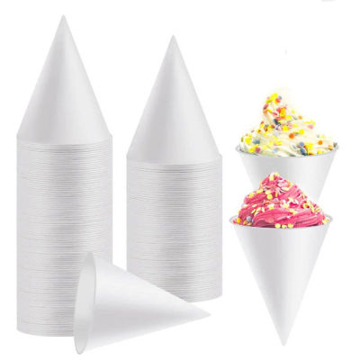 6-Ounce Disposable Paper Cups Leak-Proof Paper Cone Cups Shaved Ice Cups Disposable Craft Funnels Suitable for Home or Company