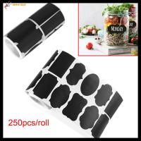 MMHYGDF 250pcs/roll ครัว ขวดแยม กระดานดำ ป้ายกระดานดำ แท็กขวด ปากกามาร์กเกอร์ สติ๊กเกอร์ฉลาก