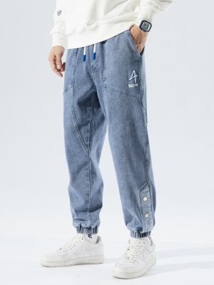 HOT11★ฤดูใบไม้ผลิฤดูใบไม้ร่วงฤดูใบไม้ร่วงฤดูใบไม้ร่วงฤดูใบไม้ร่วงฤดูใบไม้ร่วงฤดูใบไม้ร่วงฤดูใบไม้ร่วงฤดูใบไม้ร่วงฤดูใบไม้ร่วงขนาด Baggy กางเกงยีนส์ผู้ชาย Hip Hop Streetwear Harem กางเกงแฟชั่นเย็บปักถักร้อยยืดผ้าฝ้ายลำลอง Jogger กางเกงยีนส์8XL