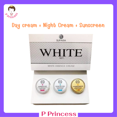 ** 1 Set ** ชุดเช็ตครีมดูแลผิวหน้าสูตรเข้มข้น White Essence Cream By Supara ไวท์ เอสเซนส์ ครีม 3 in 1 ปริมาณ 5 g.