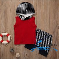 AYL-Cute Toddler Kids Baby Boy Hooded Vest Tops+Short Pants 2pcs Outfits