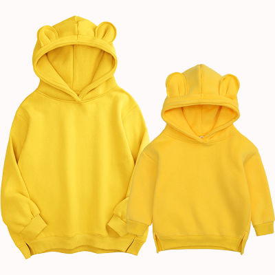 Family Matching Clothes Yellow Matching Mother Daughter Family Look Sweaters Cotton Tops Spring Autumn Soft Baby Girl Clothes