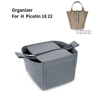 【cw】Felt Womens Cosmetic Bag Organizer Insert with zipper Bag Tote Shaper Fit For Picotin 18 22 ！