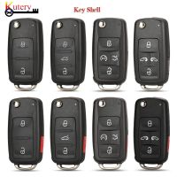 jingyuqin Remote Car Key Shell For VW/Volkswagen Tiguan Golf Sagitar Polo MK6 Touareg Seat 2/3/4 1 Buttons Key Case Cover