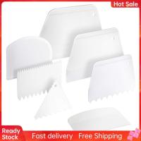 7Pcs Plastic Cake Edge Scrappers Cutters Smoother Tool Set Dough Scraper Cake Scraper for Baking Cake