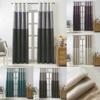 Elegant Bedroom Blackout Curtains Without Liner Jinya Home 3 Color Stitching Rod Pocket Polyester Window Kitchen Curtian Panels