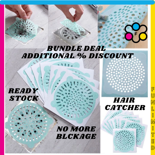 10pcs Disposable Shower Drain Hair Catcher, Anti-Blocking Floor