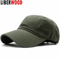 [Hat vendor]หมวกเบสบอล Unisex ผ้าฝ้ายของ LIBERWOOD สีทึบลำลองแบบ6หมวกผ้าทอหมวกใส่กลับด้านหมวกคุณพ่อสำหรับผู้ชายและผู้หญิง