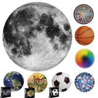 65CM Round Puzzle 1000 Pieces Kid 3D Earth Moon Constellation Rainbow Paper Assemble Jigsaw Puzzle Games Education Toy For Adult