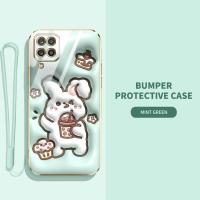 เคสโทรศัพท์สำหรับ M14กาแล็คซี่ของ Samsung M53 M51 M33 M32 M42 M31 M30S M60S M21 M23 M22ฝาครอบด้านหลังกันกระแทก M62 F12 F22 F23 F13ลวดลายสุนัขปาชาแบบกระต่ายน่ารักการ์ตูนปลอกป้องกันการตกป้องกันรอยขีดข่วนส่งสายคล้องคอ