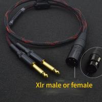 Audiophile Audio Cable Regular 3 Pin male female XLR to Dual 6.35mm for Mixer Amplifier 2*14" Jack to XLR Braided 1M 2M 3M 5M