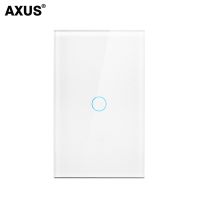 สวิตช์แก้วคริสตัลสีขาวสัมผัสสวิทช์ไฟแบบสัมผัส1ทาง AXUS มาตรฐาน US,หรูสวิตช์แบบสัมผัสสวิตช์เปิดปิดและประหยัดพลังงาน