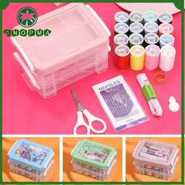 Wooden Sewing Box Sewing Accessories Supplies Kit Workbox for Mending 