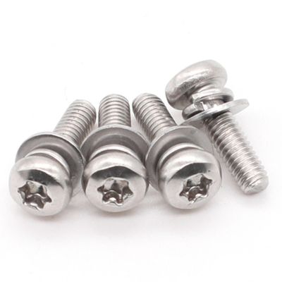 M5 Torx Screw Pan head Combination Screws With Spring Flat Washer Sems Bolts 8-30mm Length Nails  Screws Fasteners