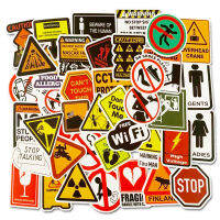 ?พร้อมส่ง?สติกเกอร์คำเตือนต่างๆ สำหรับติดตกแต่ง Warning wifi ห้องน้ำ logo sticker สติกเกอร์กันน้ำรูปแบบที่แตกต่างกัน, 50pcs