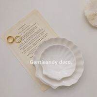 ❄ Shell shaped ceramic plate INS jewelry plate small dish girl heart jewelry storage plate