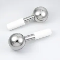 ◑☸ Ice Wave Beauty Massage Stainless Steel Roller Hockey Ball Face and Eyes Can Be Applied To Reduce Swelling Narrow Pores