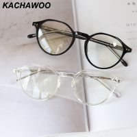 {Paopao glasses} Kachawoo O O Ptical แว่นตา Tr90กรอบอะซิเตทสไตล์เกาหลีผู้ชายผู้หญิงแว่นตาสไตล์ย้อนยุคใสสีดำเสือดาว U Nisex ใหม่