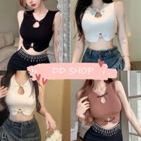 DD SHOPพร้อมส่ง 20156 เสื้อกล้ามไหมพรม ครอปสั้น อาหมวยน่ารักแอบเซ็กเบาๆมี3สี