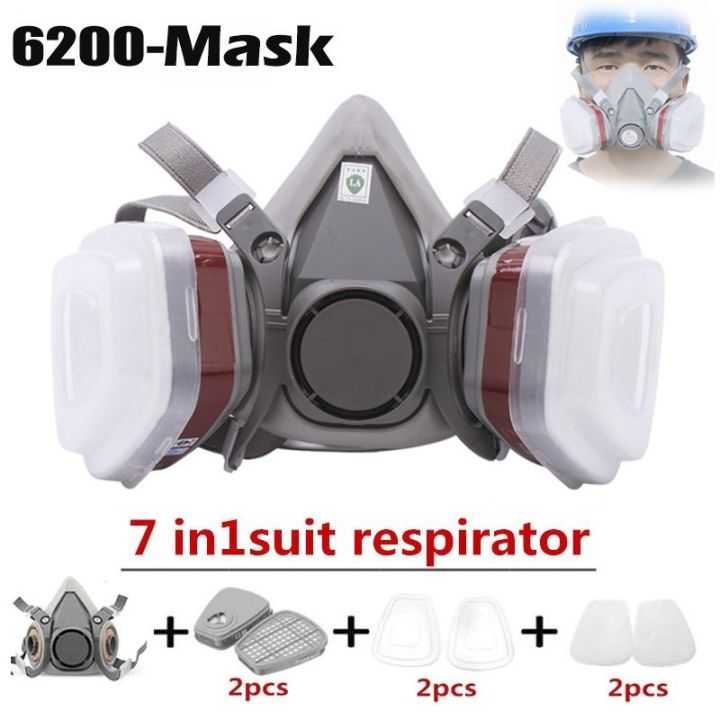 Ins Recommend 3M Mask 7in1 6200 Gas Mask Half Face Safety Respirator ...