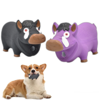 Dog Squeaky Soft Rubber Toy Dog Latex Chew Toy Bite Resistant Pig Shape Puppy Sound Toy Dog Supplies For Small Medium Large Dog Toys