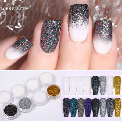 BORN PRETTY 2G Reflective Nail Glitter Powder DIY Nail Chrome Pigment Dust Decoration Holographic Glitter Powder Shining Sugar Glitter Dust Powder Nail Art Decoration