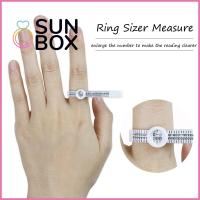 SUN BOX แฟชั่น ขนาด AZ พร้อมแว่นขยาย สหราชอาณาจักร/สหรัฐอเมริกา/สหภาพยุโรป/JP เครื่องทดสอบของแท้ เกจวัดนิ้ว เครื่องวัดขนาดแหวน แหวนแต่งงาน