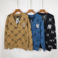 ♧ ❤❀ [พร้อมส่ง] ❤ Mlb เสื้อกันหนาว คาร์ดิแกน ผ้าฝ้าย แขนยาว คอวี ปักลายตัวอักษร