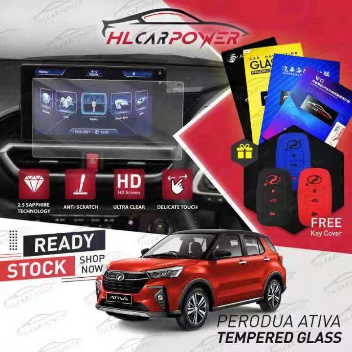 (Free Key Cover) Perodua Ativa 2021 Head Unit Navigation Screen Protector Tempered Glass Lazada