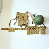 WW2 US army Soldier M1 Helmet Thompson Magazine M36 Belt 1928 Haversack Tool Bag SET MILITARY FIELD EQUIPMENT WAR REENACTMENTS