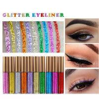 HANDAIYAN 10 Colorsbox Eye Shadow &amp; Liner Combination Glitter Liquid Eyes Makeup Shimmer Eyeshadow Kit Shinning Eyeliner Pencil