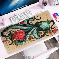 Octopus Gaming Mouse Pads แล็ปท็อปคีย์บอร์ดรักบี้แผ่นรองโต๊ะอุปกรณ์เล่นเกมแผ่นรองเมาส์ขนาดใหญ่ XXL