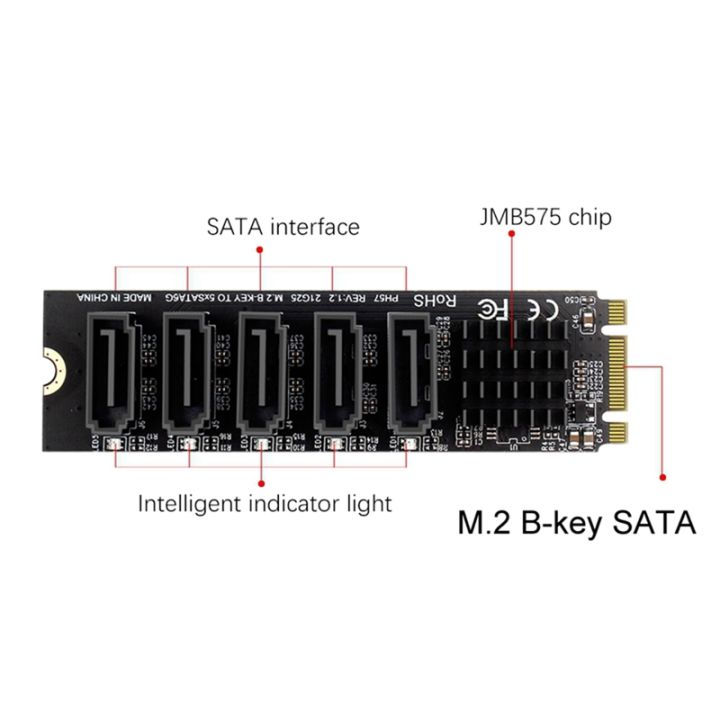 m-2-ngff-b-key-sata-to-sata-5-port-expansion-card-6gbps-expansion-card-jmb585-chipset-support-ssd-and-hdd