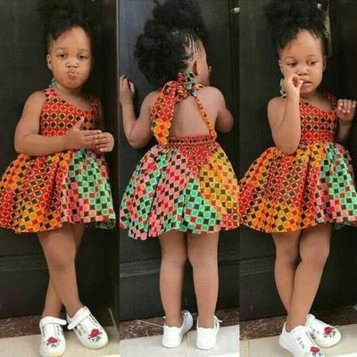 〖jeansame dress〗เด็กสาวแอฟริกัน Dashiki 3D พิมพ์ดิจิตอล Suspenders เจ้าหญิง Dress1-6ปีเด็กสาวฤดูร้อนชุดแอฟริกัน Dashiki 3d Digita