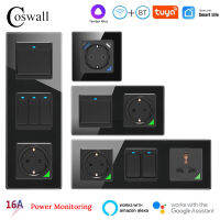 COSWALL Wifizigbee Smart EU Wall Socketswitch With Type-C &amp; A Dual USB Fast Charger With Power Monitoring Alice DIY Module