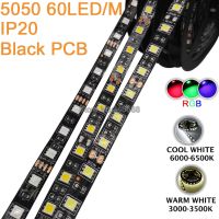 5M DC 12V 10Mm PCB 5050SMD 60LED /M 300Leds IP20 IP65 Impermabile Flessibile แถบไฟ LED แสง RGB หลายสี Bianco Bianco Caldo