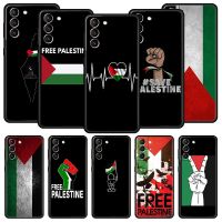 Freedom Palestine Flag Silicone Phone Case For Samsung Galaxy S23 S22 S21 S20 FE Ultra 5G S10 S10E S9 S8 Plus Note 20 Soft Cover Electrical Connectors