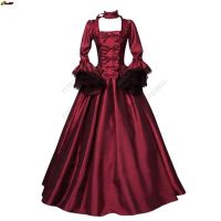 Plus Size 5XL Steampunk Vintage Women Medieval Dress Gothic Lady Vampire Lace Sleeve Halloween Costume Wholesale Dropshipping