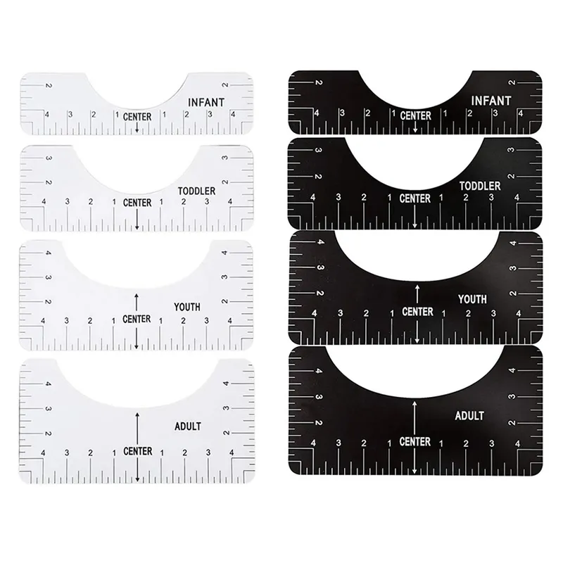 T‑Shirt Alignment Guide Tool, 4PCS Garment Measuring Ruler T Shirt Ruler  for Heat Press/sublimation/screen Printing for Adult Youth Toddler Infant  Garment : : Home & Kitchen