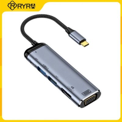 RARY Type-c Extender Hub 100W Cable Type-c Expansion Dock Laptop Kepala Ganda 5 In 1 Hub Deconcentrator USB Extender