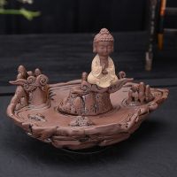 Fisherman Fishing Buddha Buddhist Burner Backflow Incense Burner With 10Pcs Cones Incense Stick Censer Holder Use In Home Office